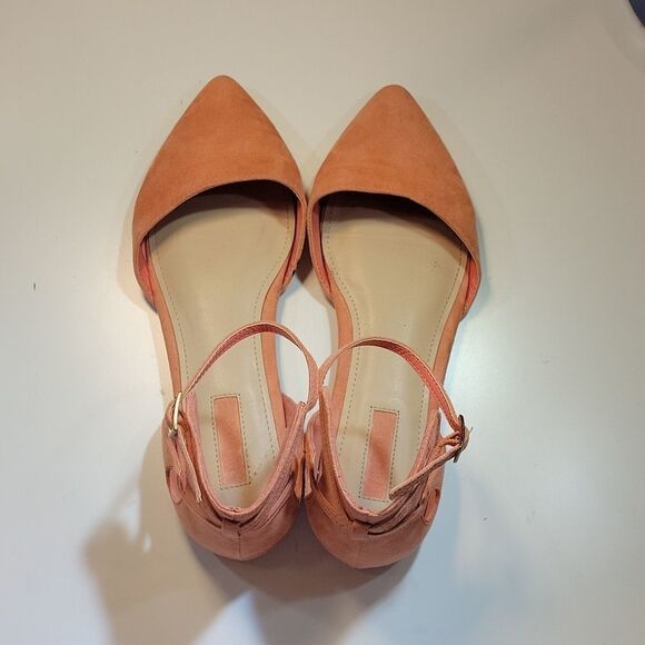 FOREVER 21 SUEDE POINTED TOE BACK &ANKLE STRAP WOMEN"S FLAT SHOE - Picture 5 of 13